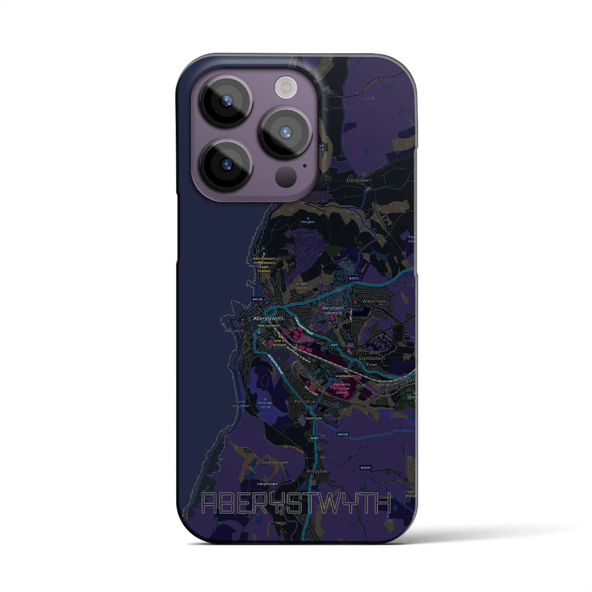 【アベリストウィス(イギリス)】地図柄iPhoneケース(バックカバータイプ)