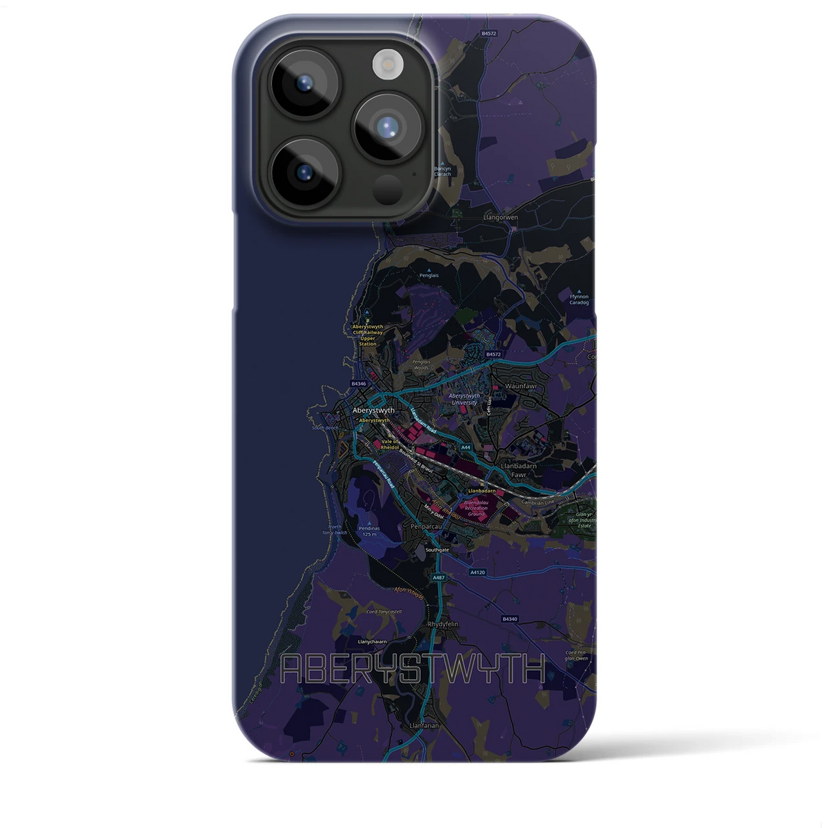 【アベリストウィス(イギリス)】地図柄iPhoneケース(バックカバータイプ)