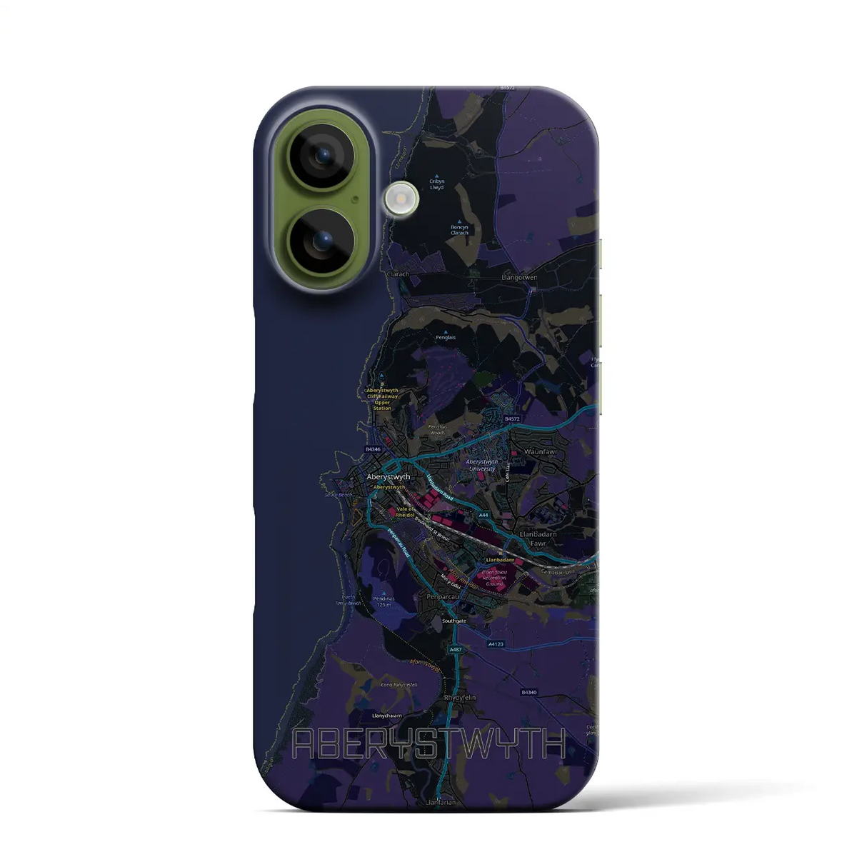 【アベリストウィス(イギリス)】地図柄iPhoneケース(バックカバータイプ)