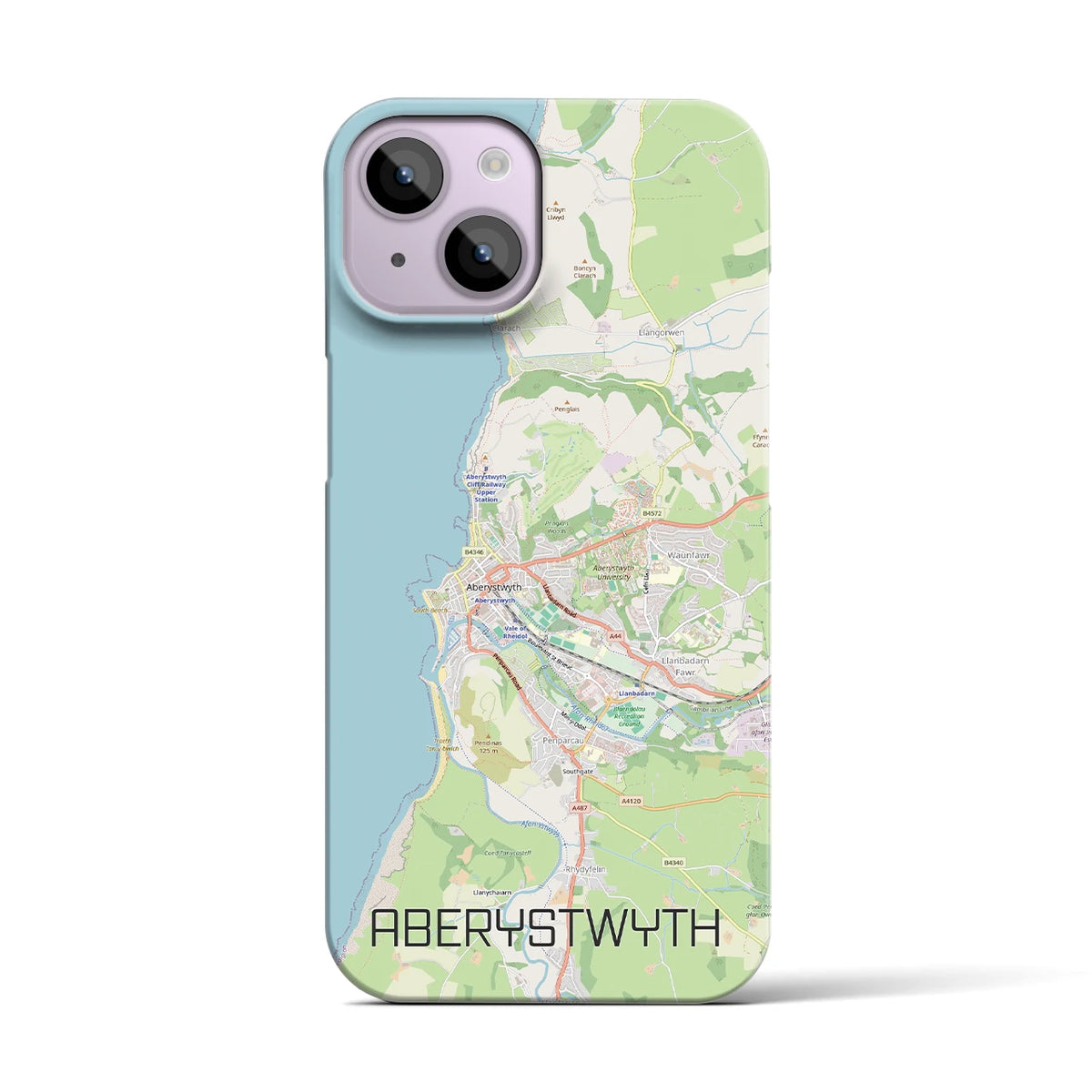 【アベリストウィス(イギリス)】地図柄iPhoneケース(バックカバータイプ)
