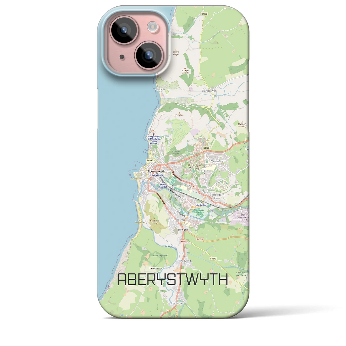 【アベリストウィス(イギリス)】地図柄iPhoneケース(バックカバータイプ)