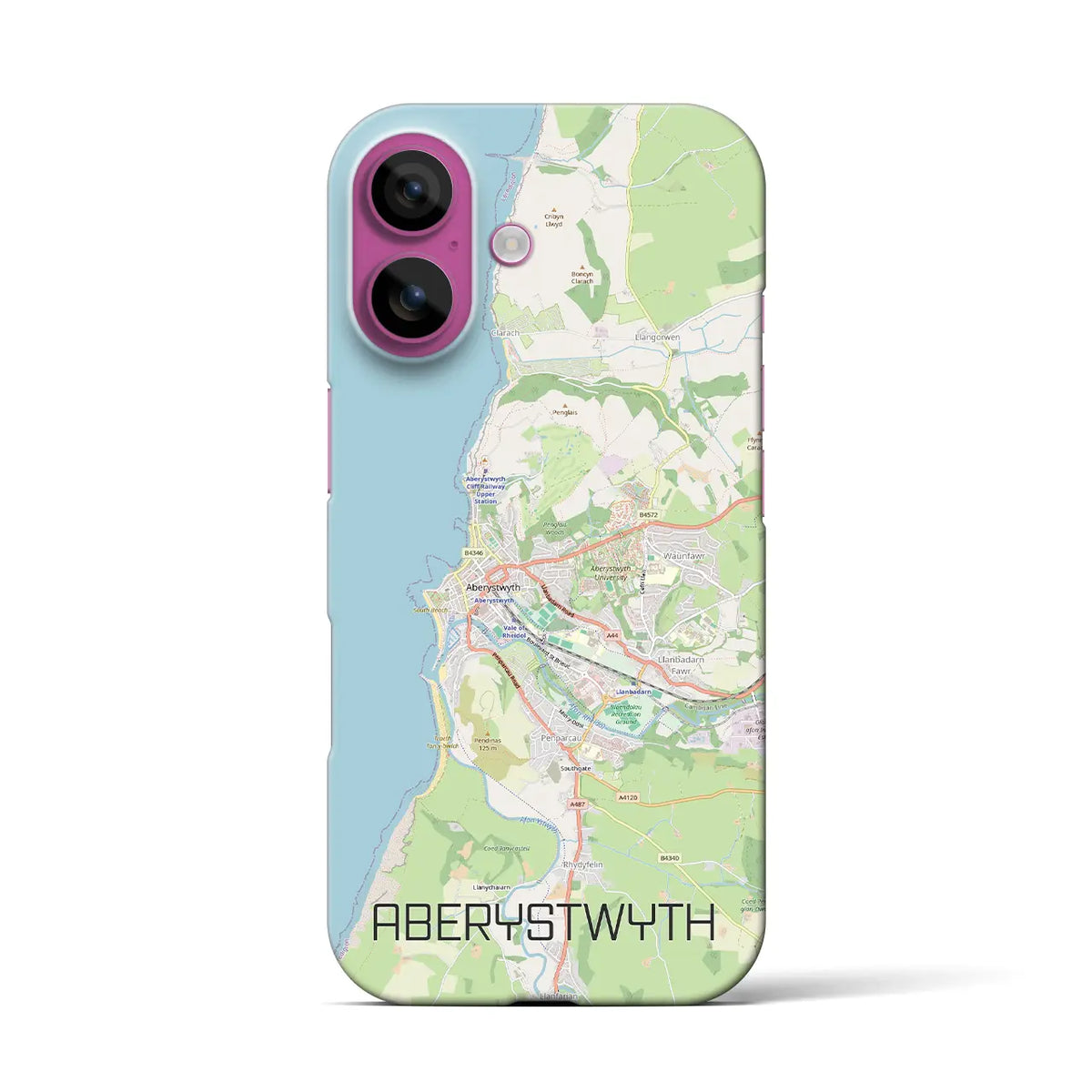 【アベリストウィス(イギリス)】地図柄iPhoneケース(バックカバータイプ)