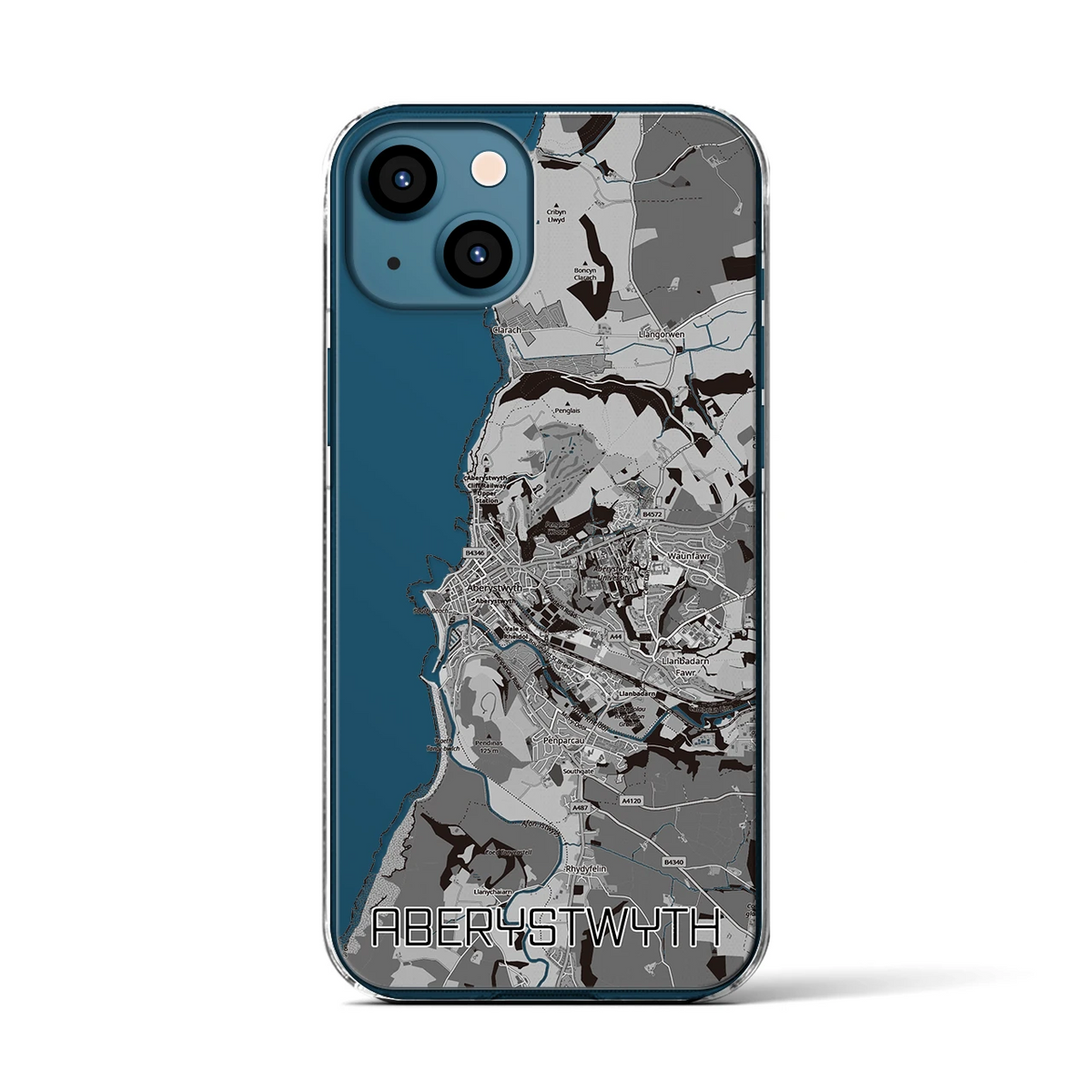 【アベリストウィス(イギリス)】地図柄iPhoneケース(クリアタイプ)