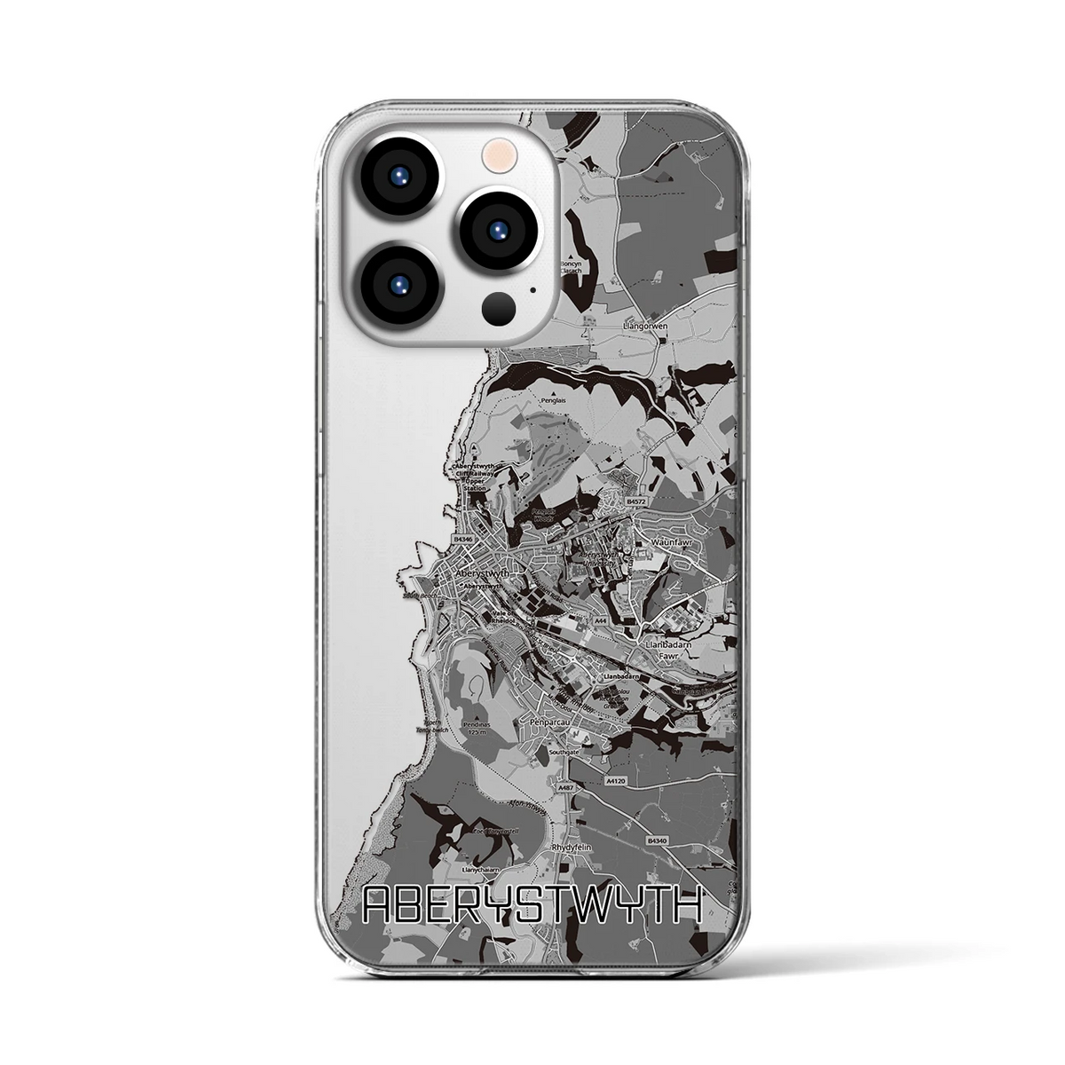 【アベリストウィス(イギリス)】地図柄iPhoneケース(クリアタイプ)