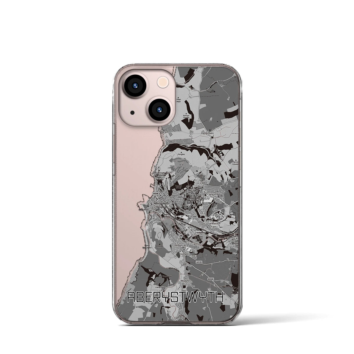 【アベリストウィス(イギリス)】地図柄iPhoneケース(クリアタイプ)