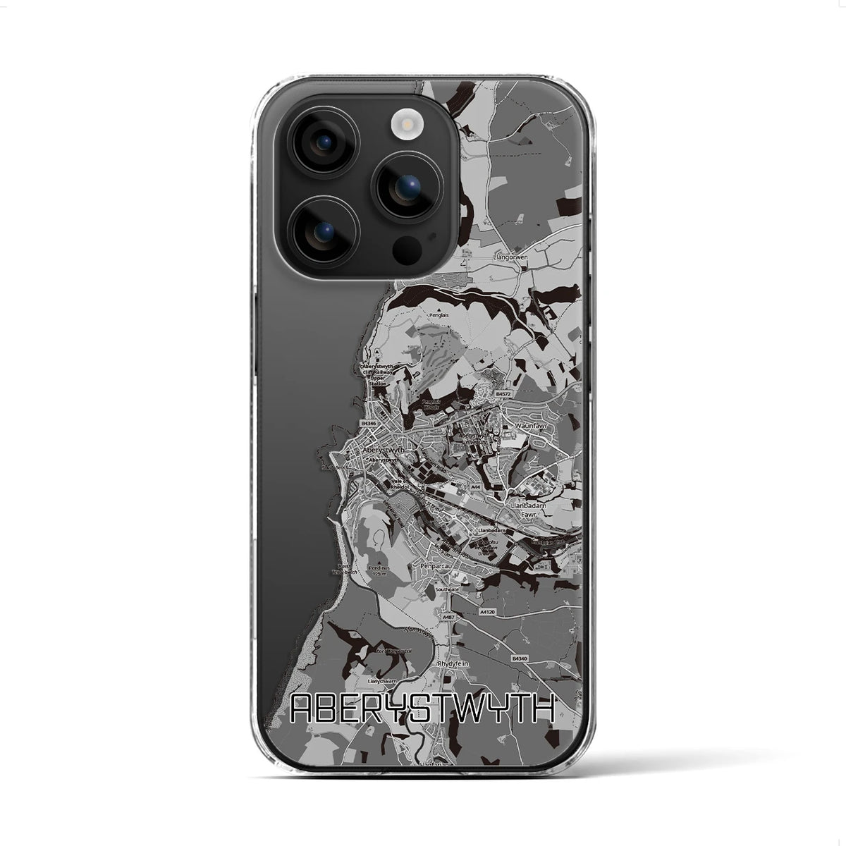 【アベリストウィス(イギリス)】地図柄iPhoneケース(クリアタイプ)