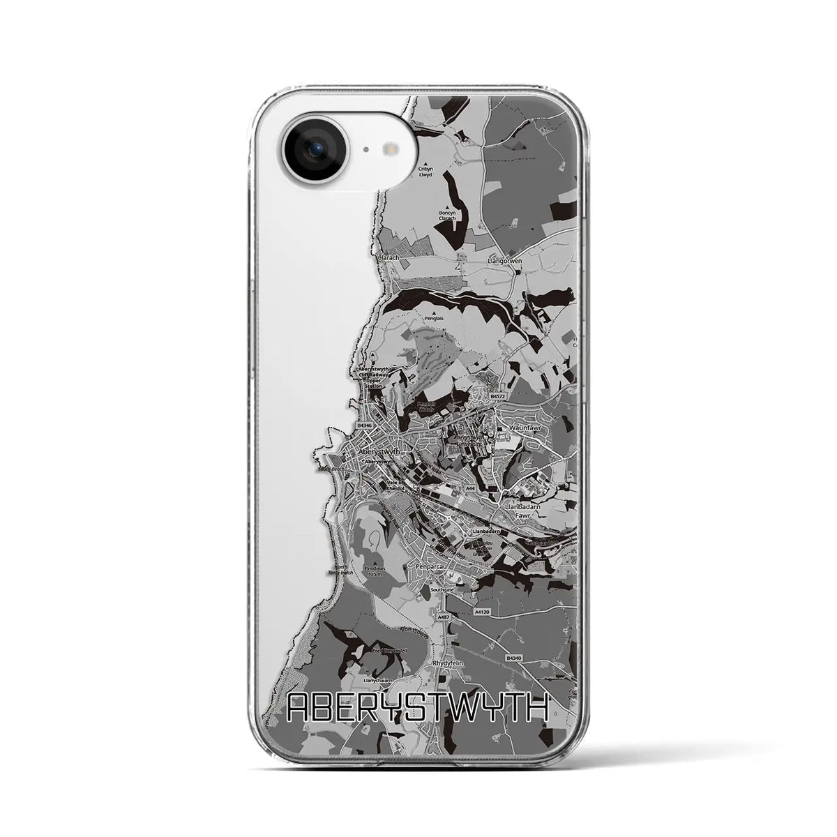 【アベリストウィス(イギリス)】地図柄iPhoneケース(クリアタイプ)