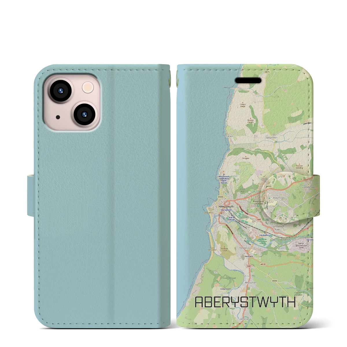 【アベリストウィス(イギリス)】地図柄iPhoneケース(手帳タイプ)