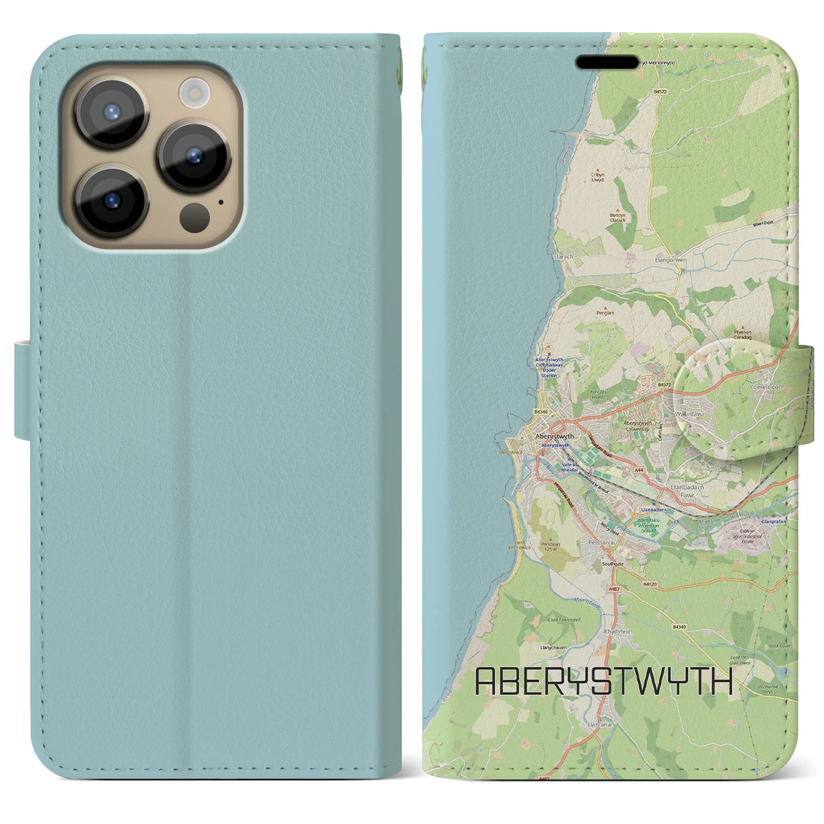 【アベリストウィス(イギリス)】地図柄iPhoneケース(手帳タイプ)