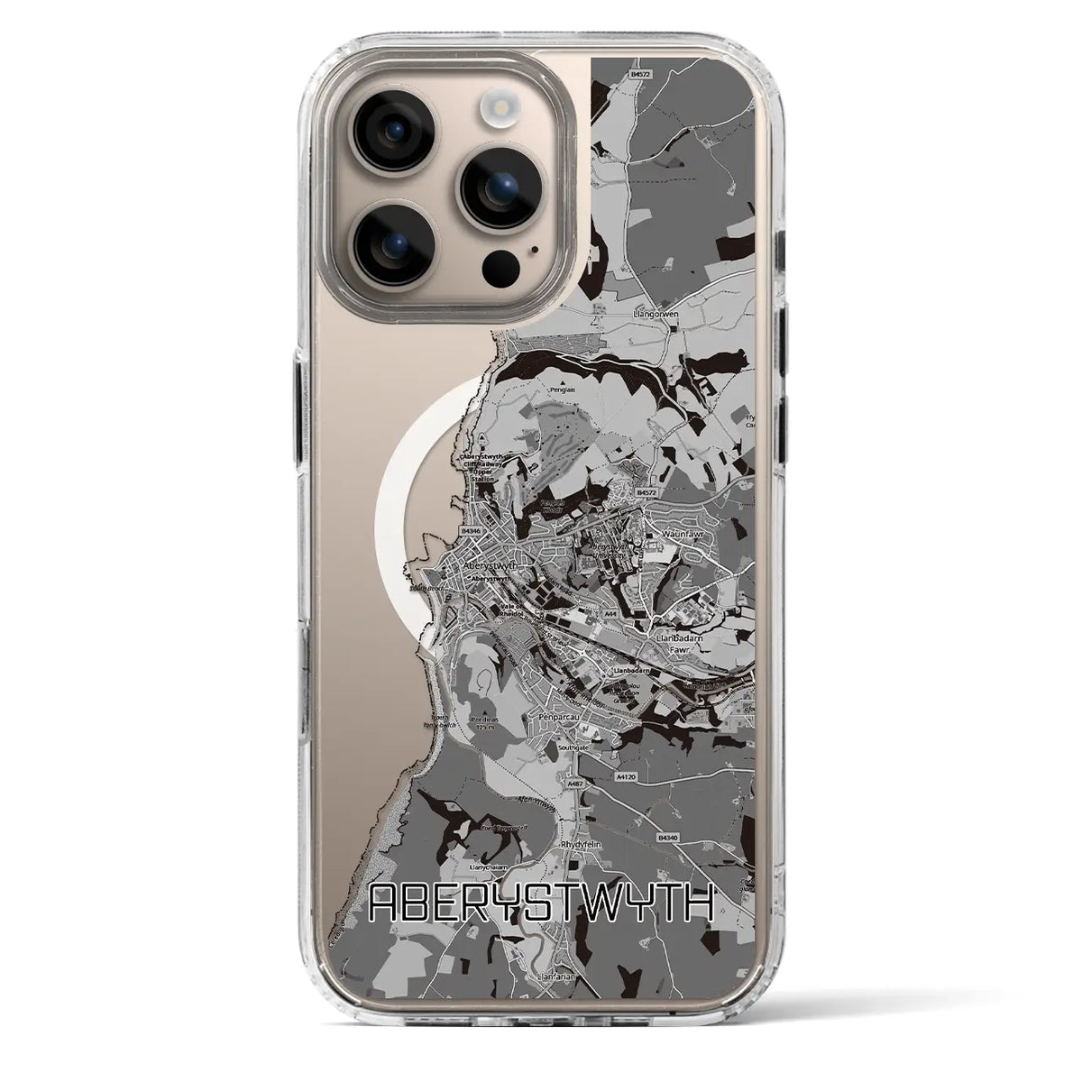 【アベリストウィス(イギリス)】地図柄iPhoneケース(MagSafeタイプ)