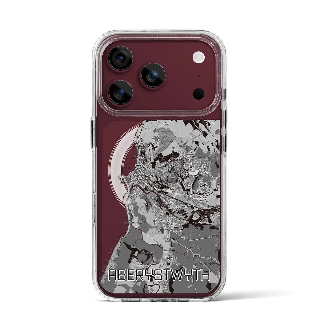 【アベリストウィス(イギリス)】地図柄iPhoneケース(MagSafeタイプ)