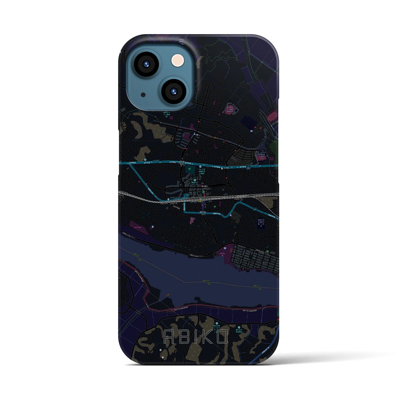 【我孫子(千葉県)】地図柄iPhoneケース(バックカバータイプ)