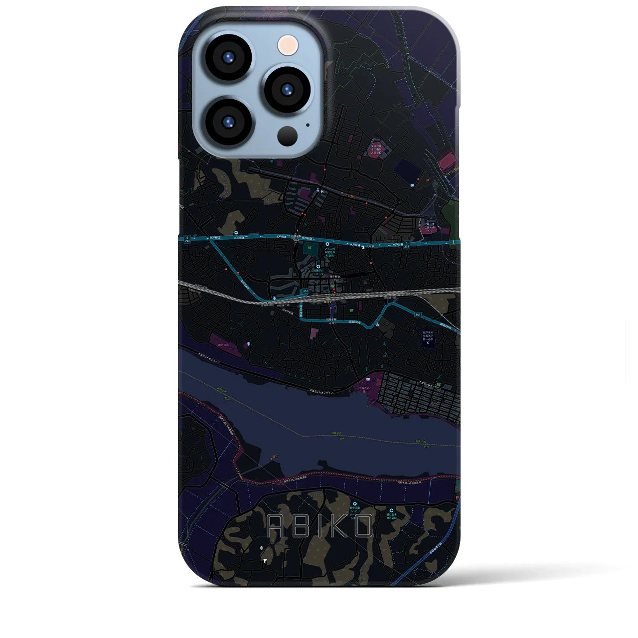 【我孫子(千葉県)】地図柄iPhoneケース(バックカバータイプ)