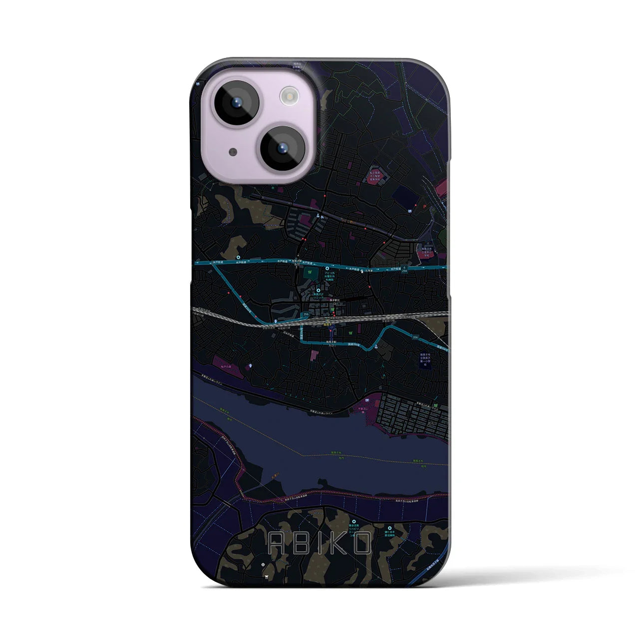 【我孫子(千葉県)】地図柄iPhoneケース(バックカバータイプ)