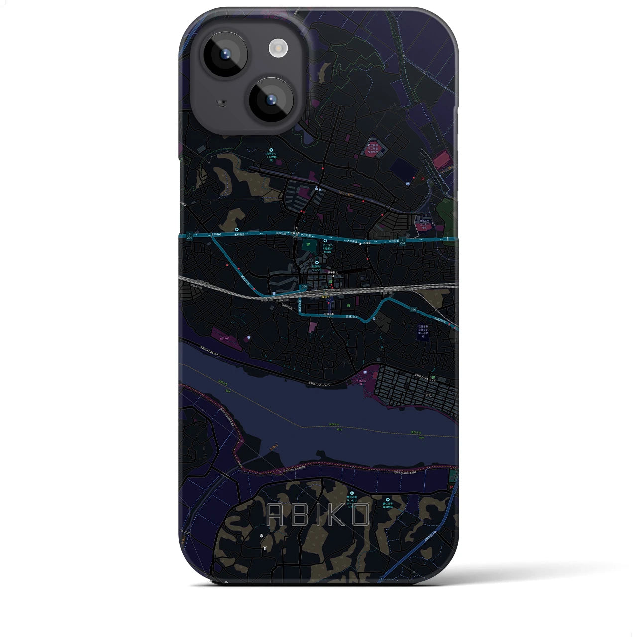 【我孫子(千葉県)】地図柄iPhoneケース(バックカバータイプ)