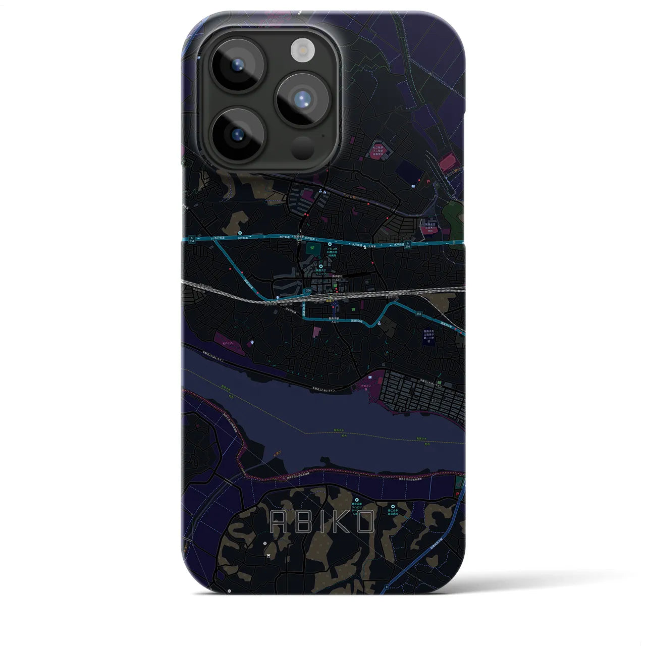 【我孫子(千葉県)】地図柄iPhoneケース(バックカバータイプ)