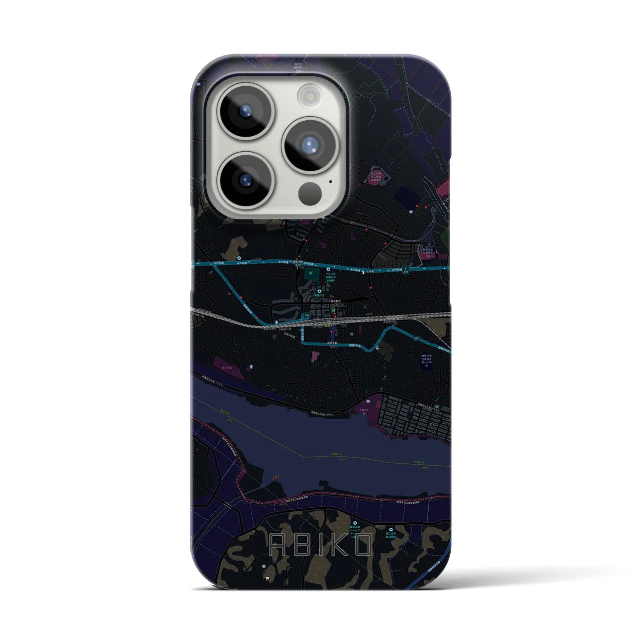【我孫子(千葉県)】地図柄iPhoneケース(バックカバータイプ)