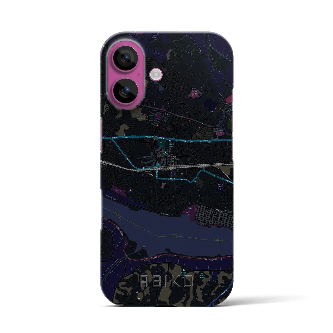 【我孫子(千葉県)】地図柄iPhoneケース(バックカバータイプ)