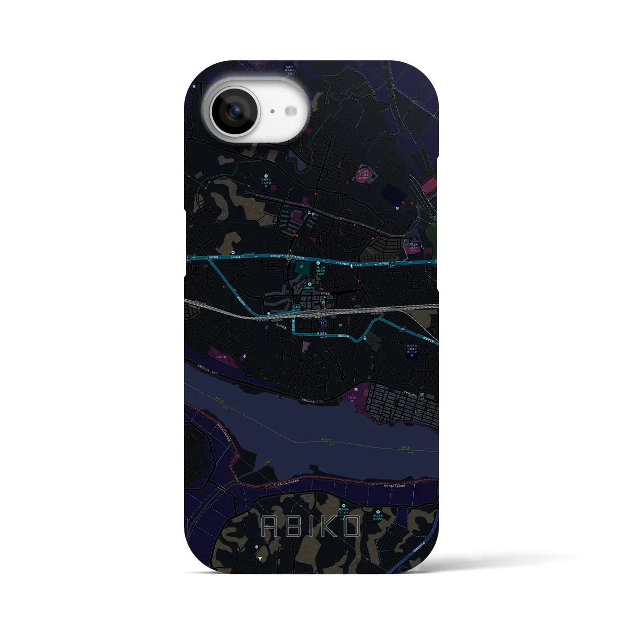 【我孫子(千葉県)】地図柄iPhoneケース(バックカバータイプ)