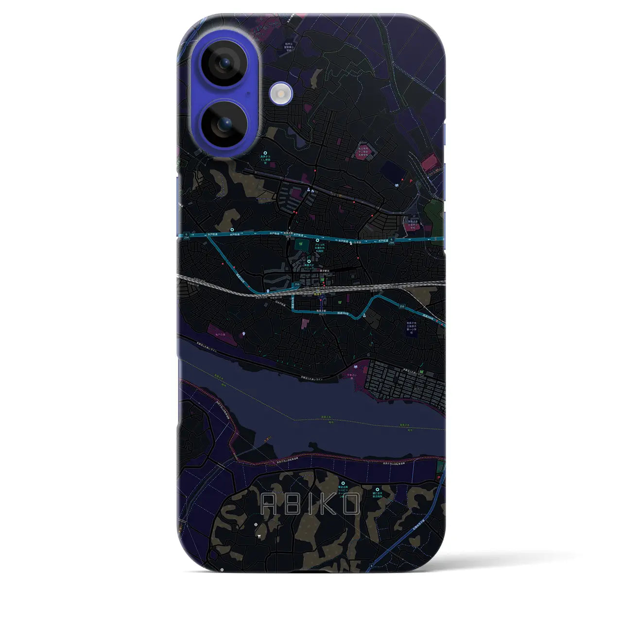 【我孫子(千葉県)】地図柄iPhoneケース(バックカバータイプ)