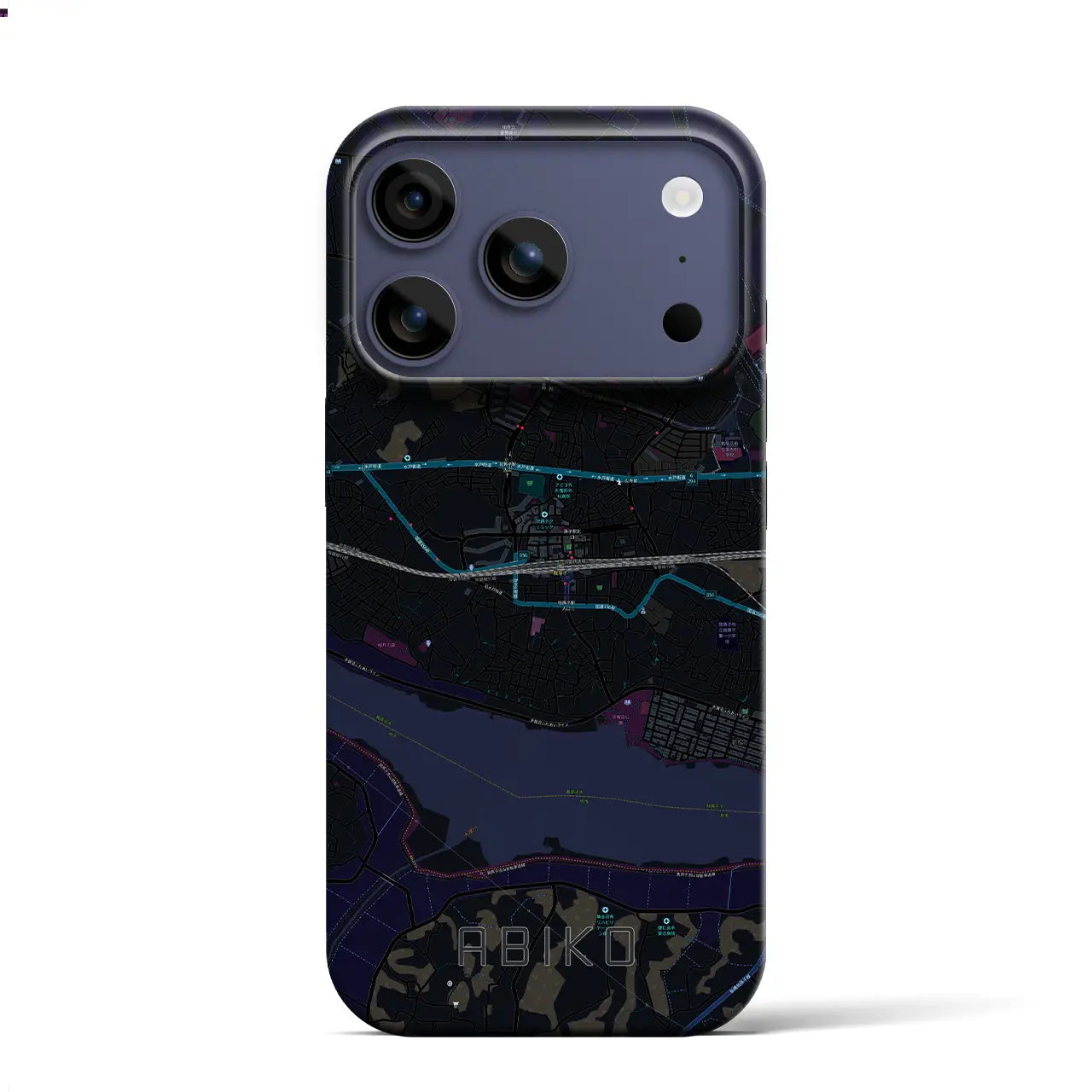 【我孫子(千葉県)】地図柄iPhoneケース(バックカバータイプ)