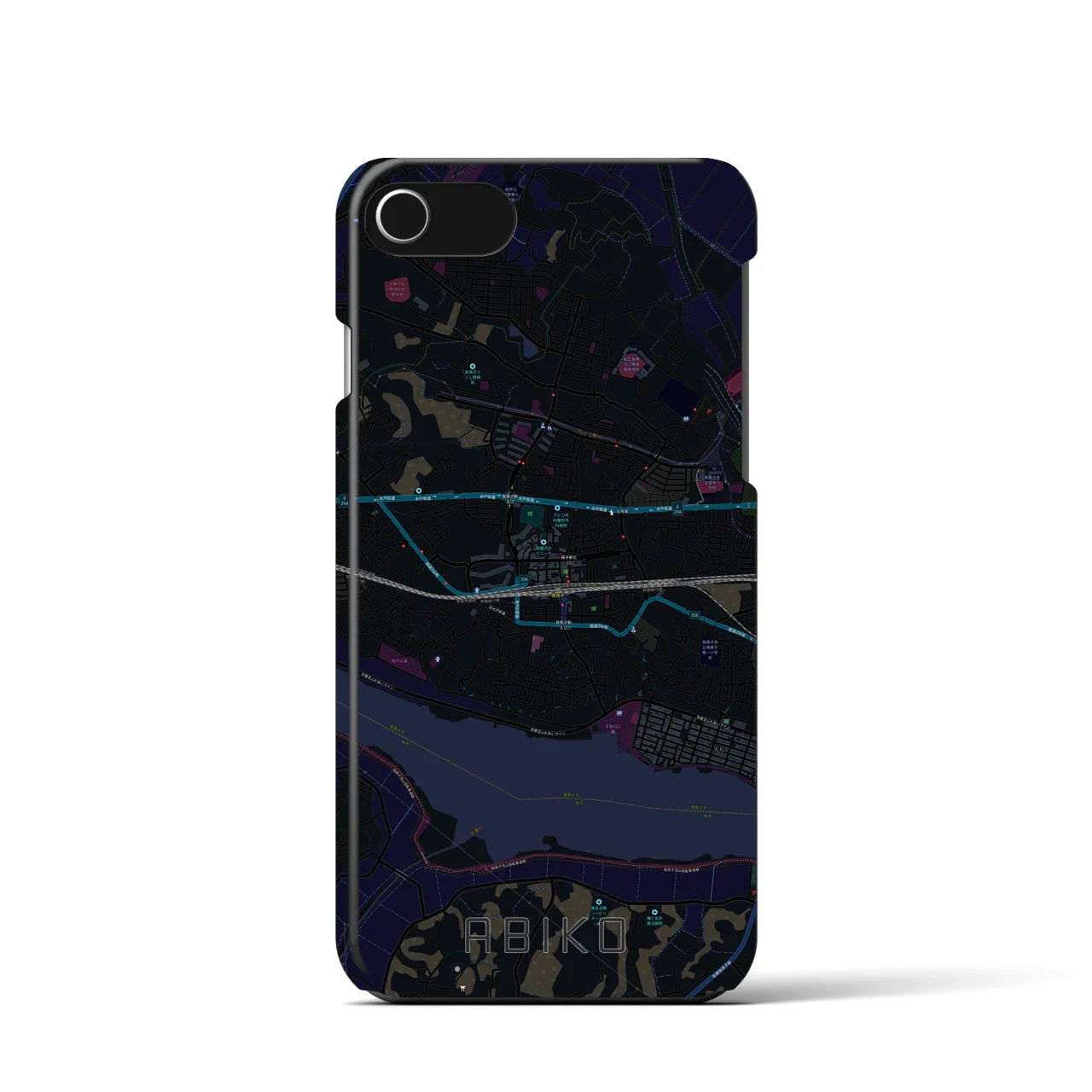 【我孫子(千葉県)】地図柄iPhoneケース(バックカバータイプ)