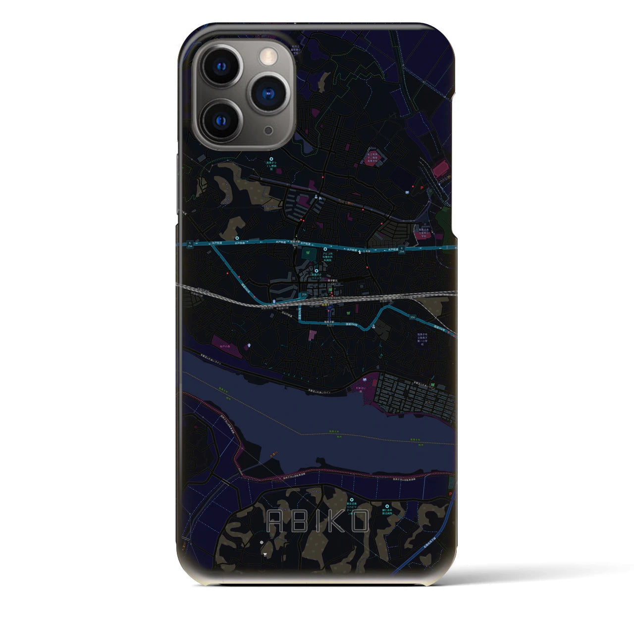 【我孫子(千葉県)】地図柄iPhoneケース(バックカバータイプ)