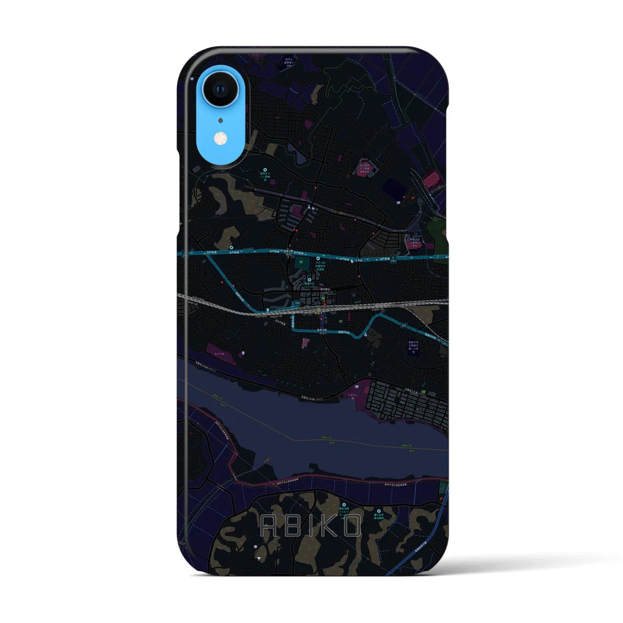【我孫子(千葉県)】地図柄iPhoneケース(バックカバータイプ)