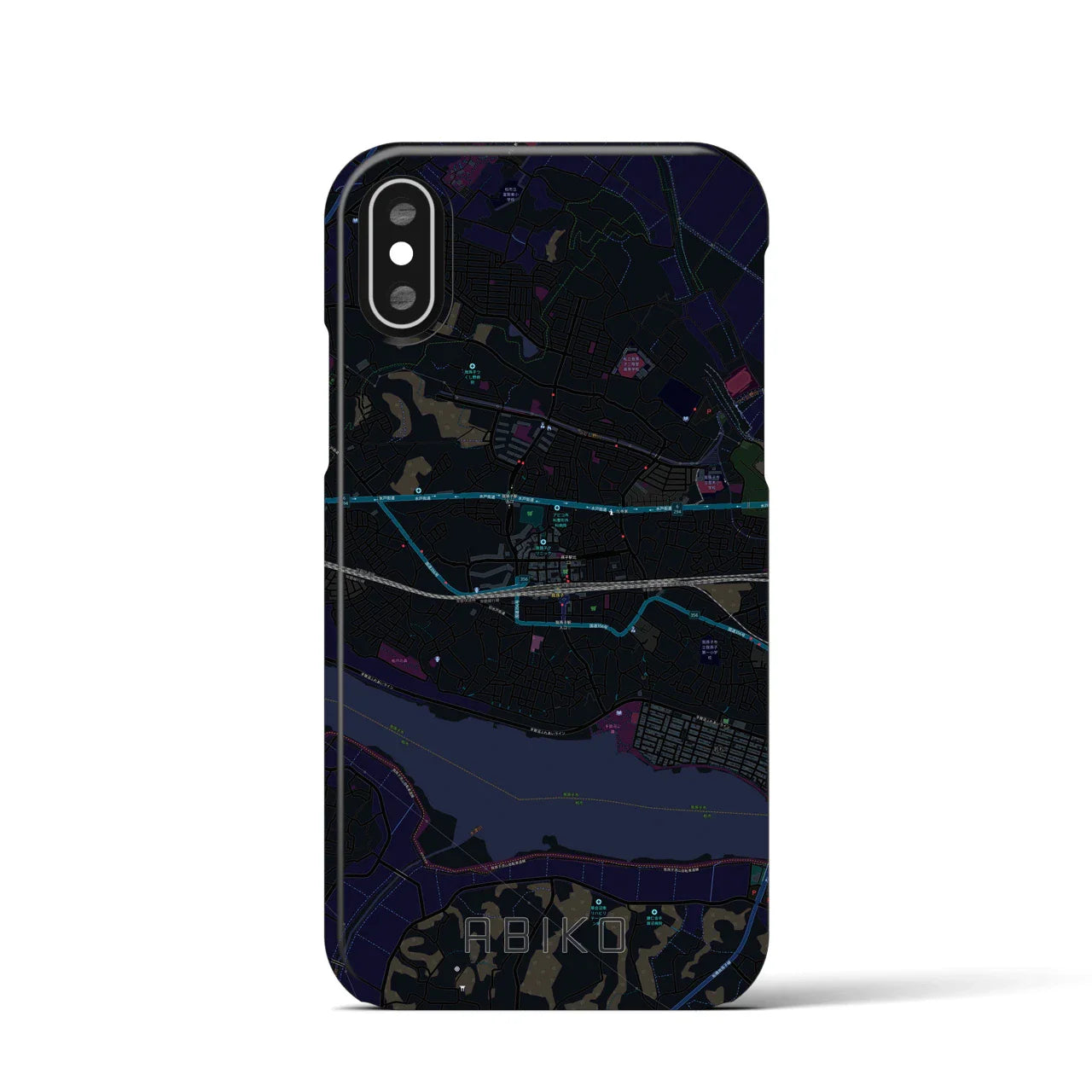 【我孫子(千葉県)】地図柄iPhoneケース(バックカバータイプ)