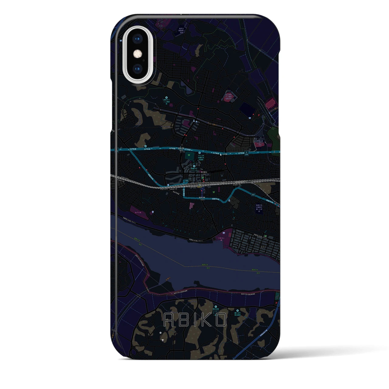 【我孫子(千葉県)】地図柄iPhoneケース(バックカバータイプ)