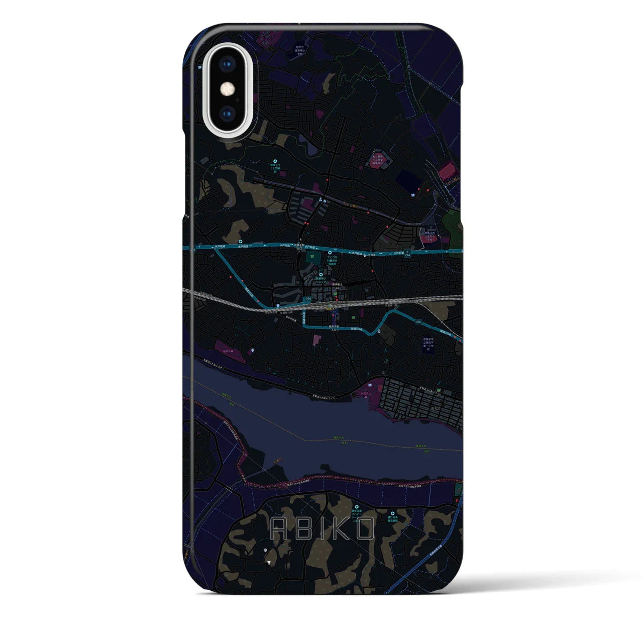 【我孫子(千葉県)】地図柄iPhoneケース(バックカバータイプ)