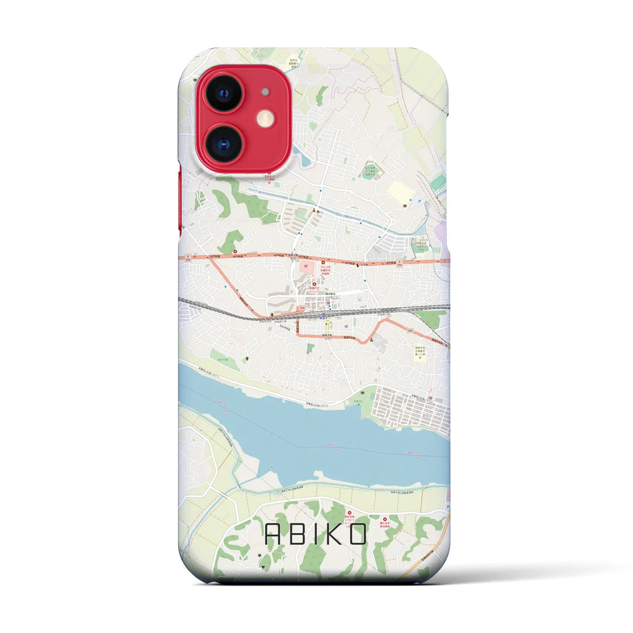 【我孫子(千葉県)】地図柄iPhoneケース(バックカバータイプ)
