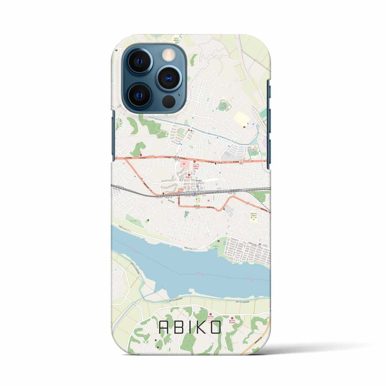 【我孫子(千葉県)】地図柄iPhoneケース(バックカバータイプ)