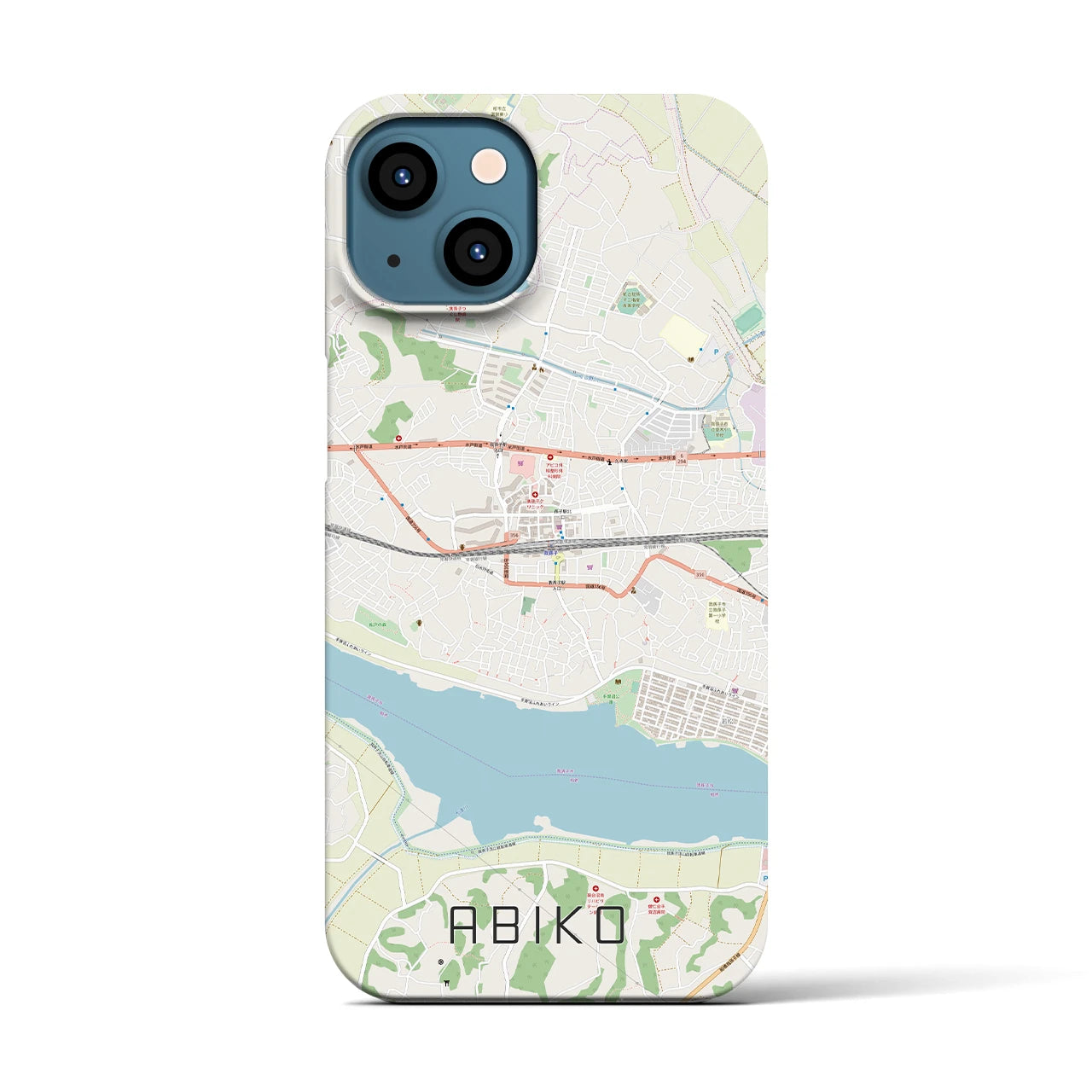 【我孫子(千葉県)】地図柄iPhoneケース(バックカバータイプ)