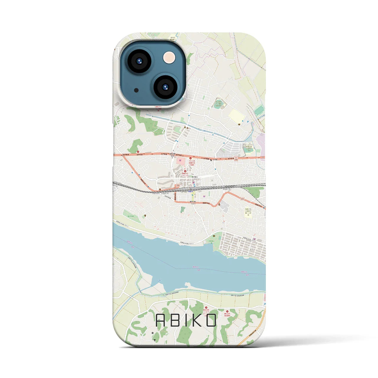 【我孫子(千葉県)】地図柄iPhoneケース(バックカバータイプ)
