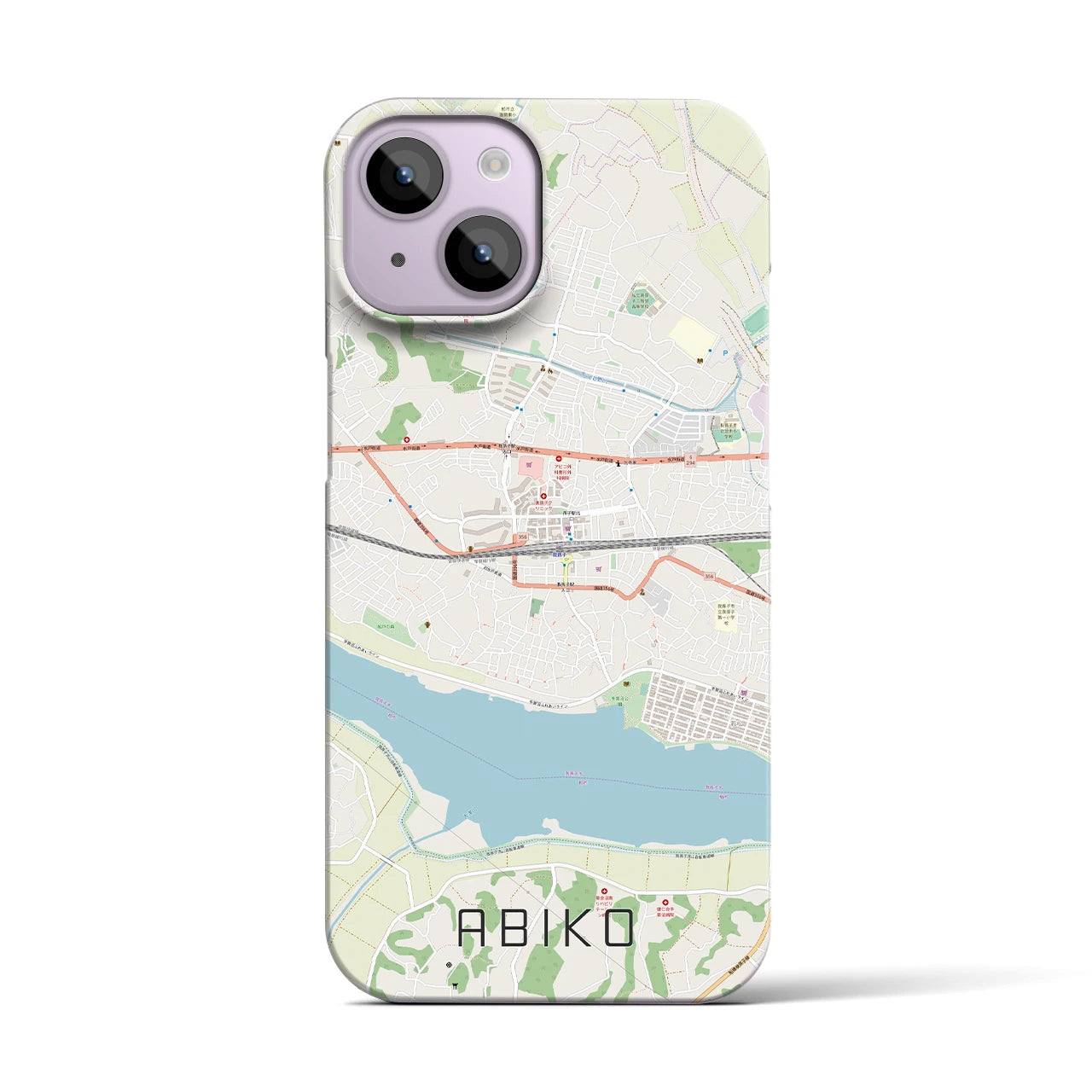 【我孫子(千葉県)】地図柄iPhoneケース(バックカバータイプ)
