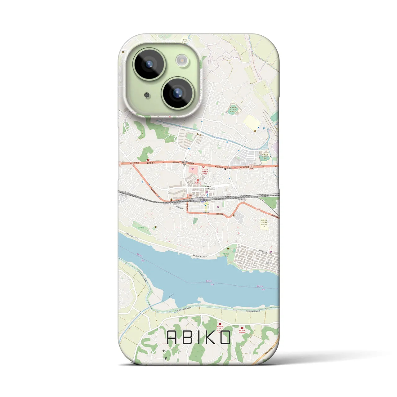 【我孫子(千葉県)】地図柄iPhoneケース(バックカバータイプ)