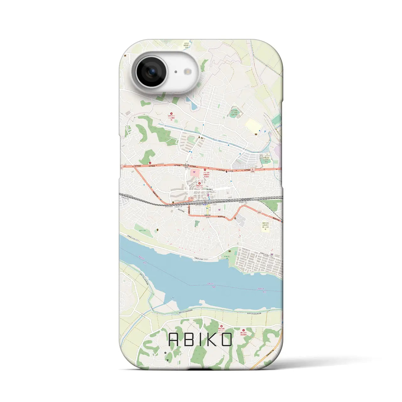 【我孫子(千葉県)】地図柄iPhoneケース(バックカバータイプ)