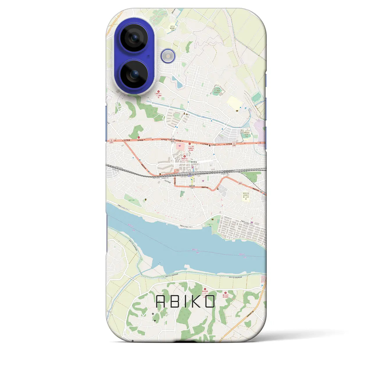 【我孫子(千葉県)】地図柄iPhoneケース(バックカバータイプ)ブラック・iPhone 16 Pro Max 用