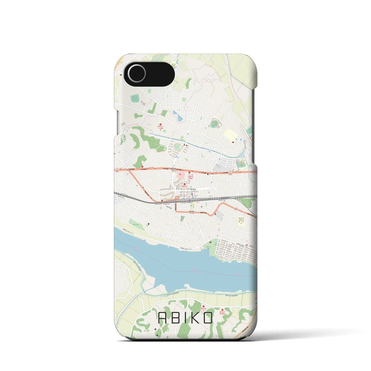 【我孫子(千葉県)】地図柄iPhoneケース(バックカバータイプ)