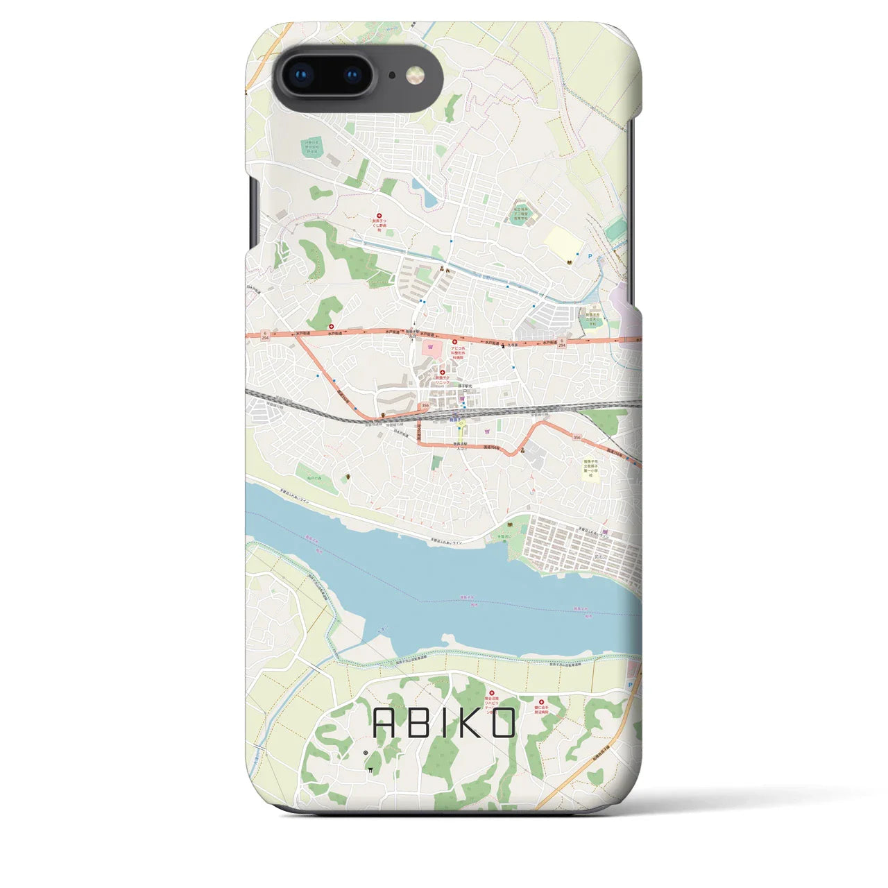 【我孫子(千葉県)】地図柄iPhoneケース(バックカバータイプ)
