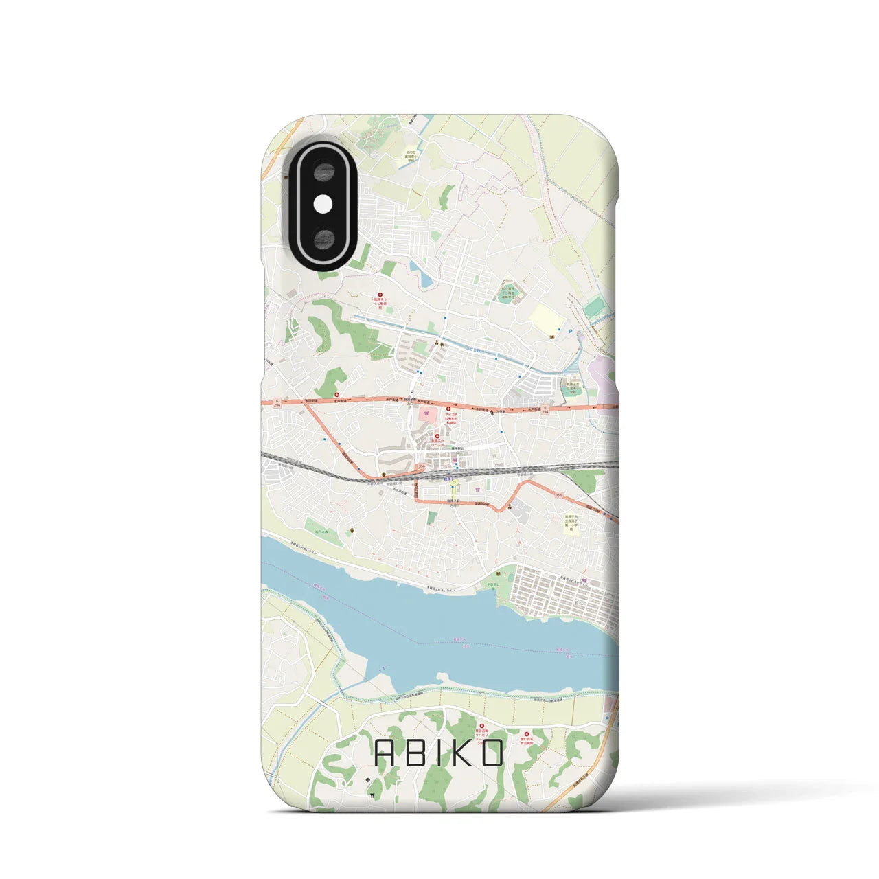 【我孫子(千葉県)】地図柄iPhoneケース(バックカバータイプ)