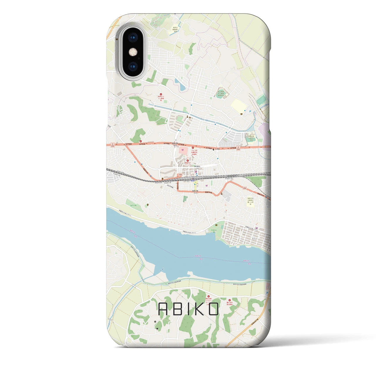 【我孫子(千葉県)】地図柄iPhoneケース(バックカバータイプ)