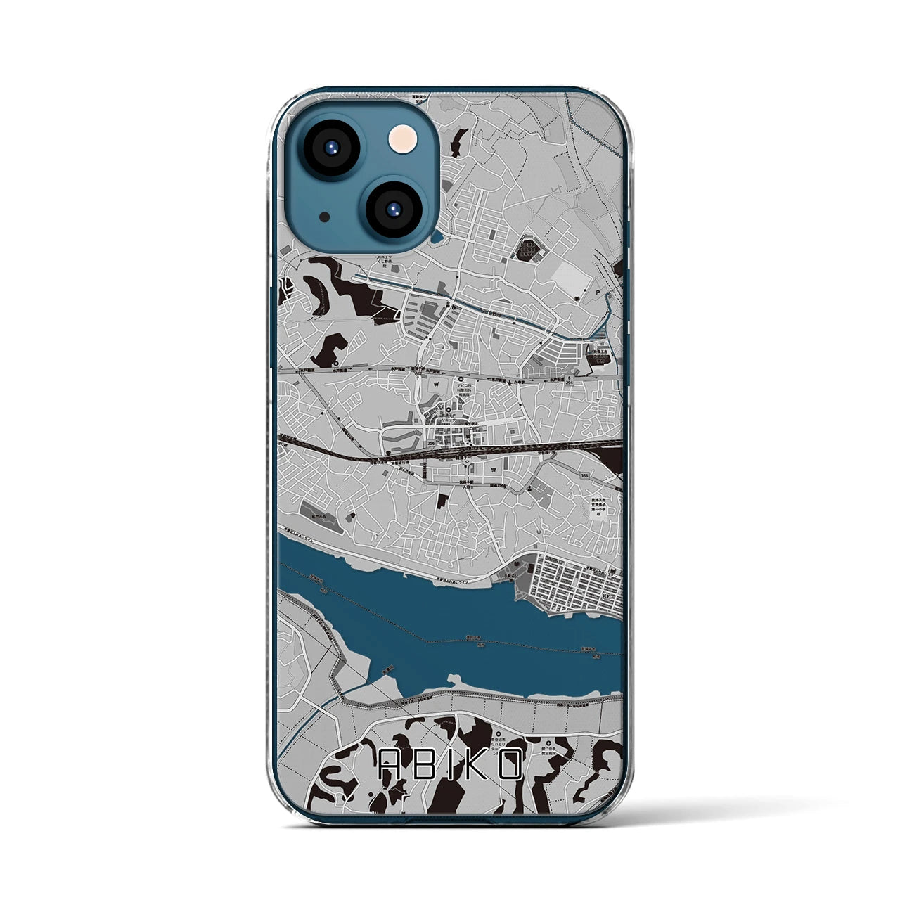 【我孫子(千葉県)】地図柄iPhoneケース(クリアタイプ)