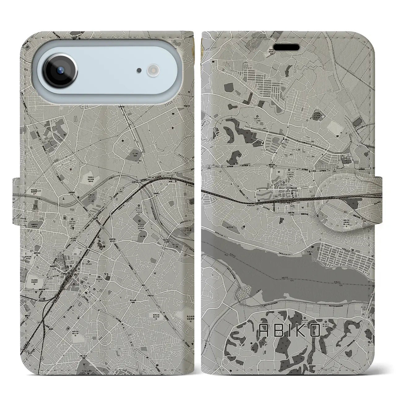 【我孫子(千葉県)】地図柄iPhoneケース(手帳タイプ)