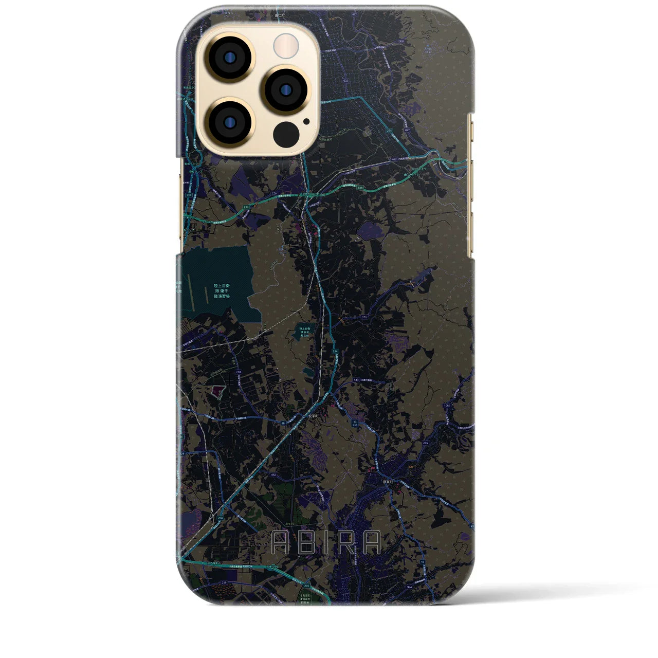 【安平(北海道)】地図柄iPhoneケース(バックカバータイプ)