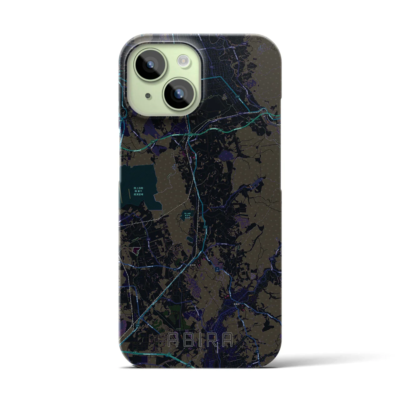 【安平(北海道)】地図柄iPhoneケース(バックカバータイプ)