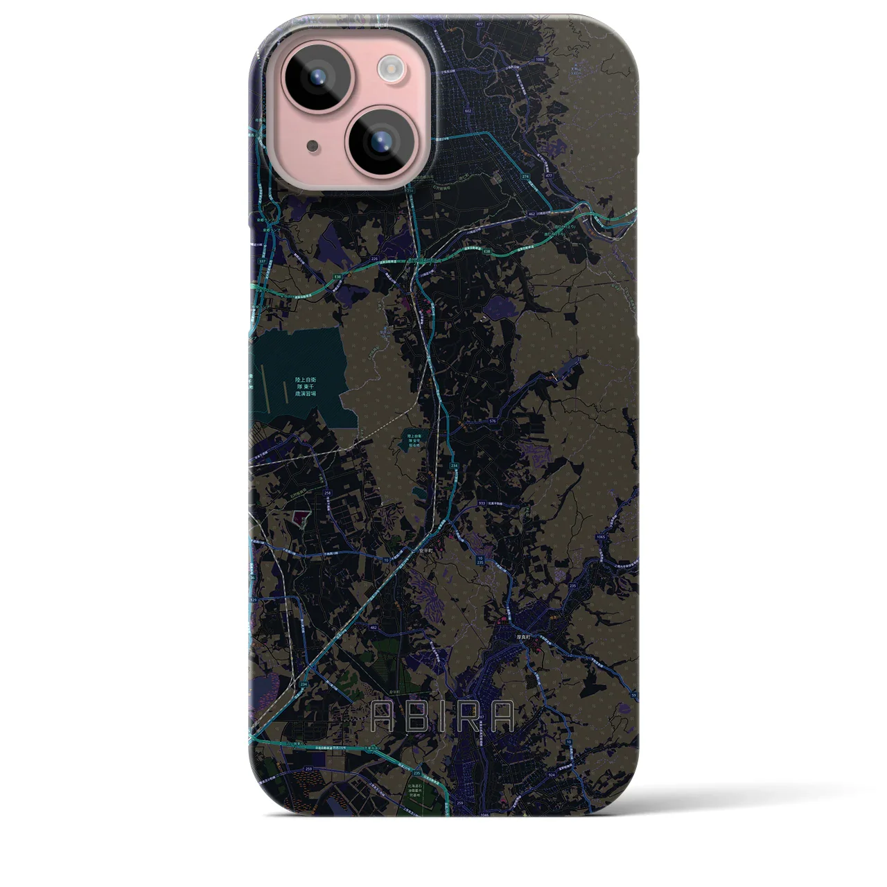 【安平(北海道)】地図柄iPhoneケース(バックカバータイプ)