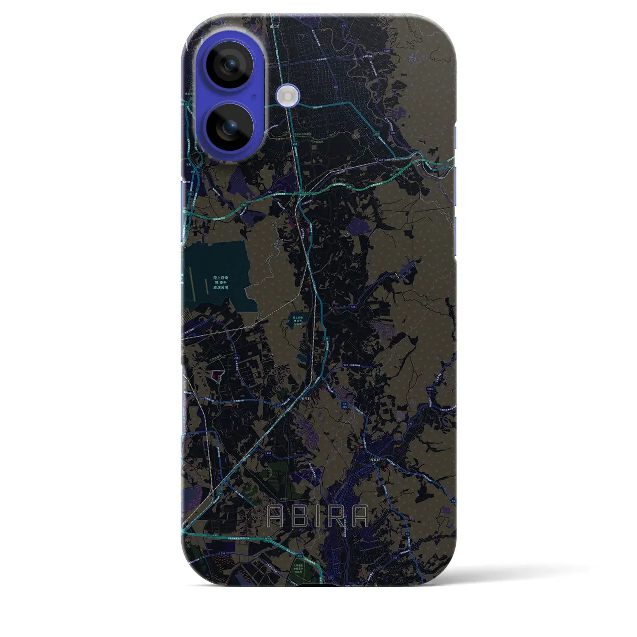 【安平(北海道)】地図柄iPhoneケース(バックカバータイプ)