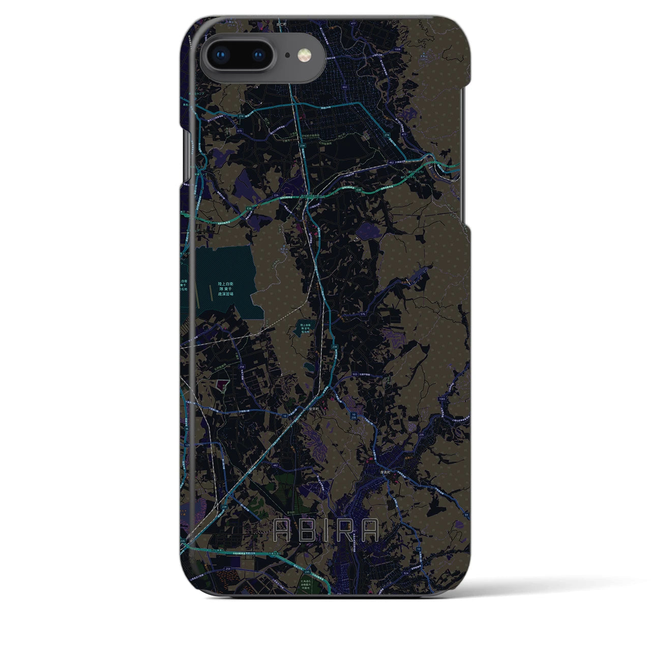 【安平(北海道)】地図柄iPhoneケース(バックカバータイプ)